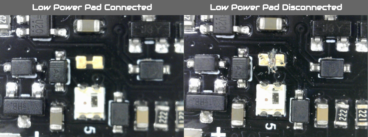 Low power pad cutted on the ESP32 Firebeetle DFR0654