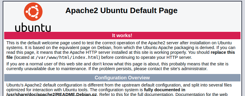 Apache web server working before installing ownCloud