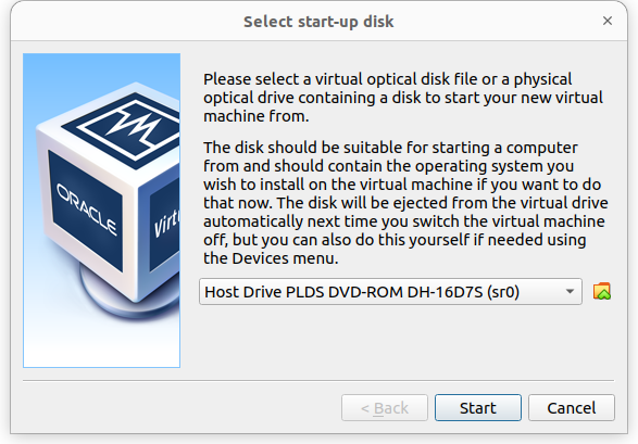 The new machine request a start-up disk