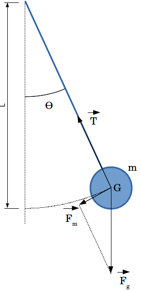Schéma du pendule simple