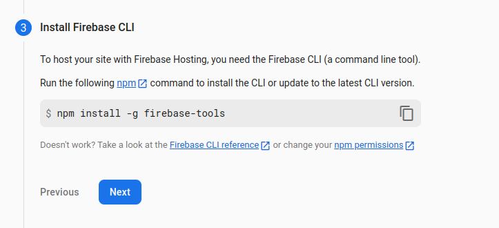 Installation de Firebase CLI tools
