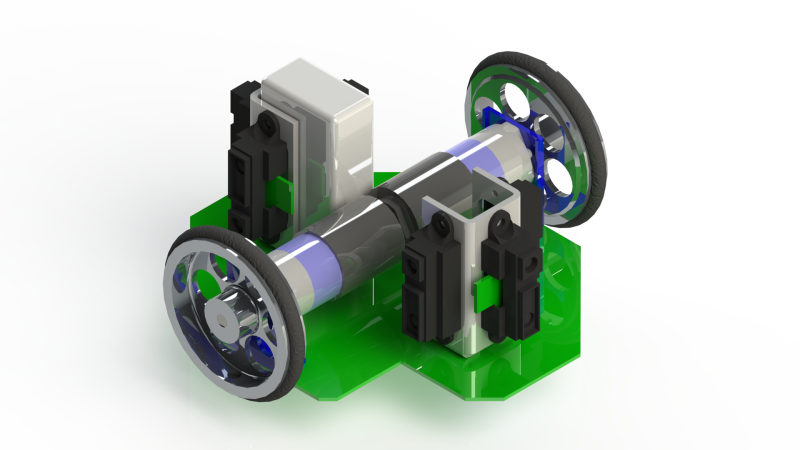 Rendu 3D CAD d'un robot mobile à roues différentielles