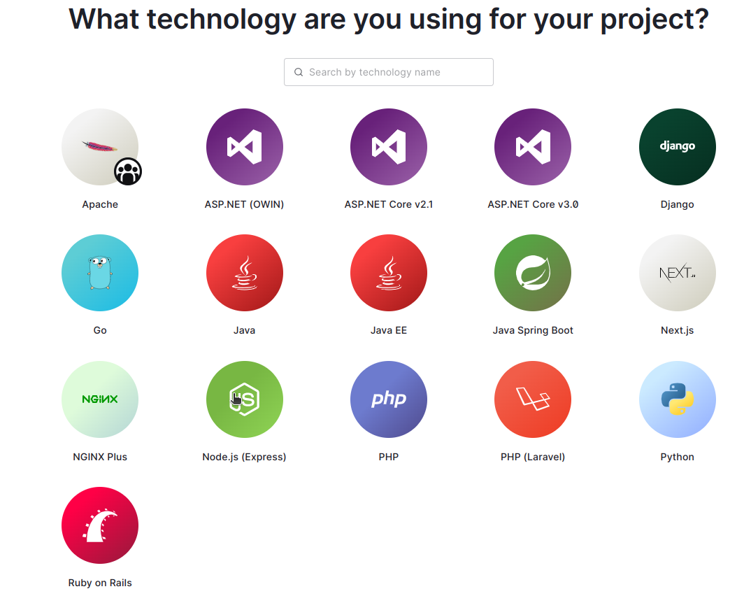 Sélectionnez Node.js app