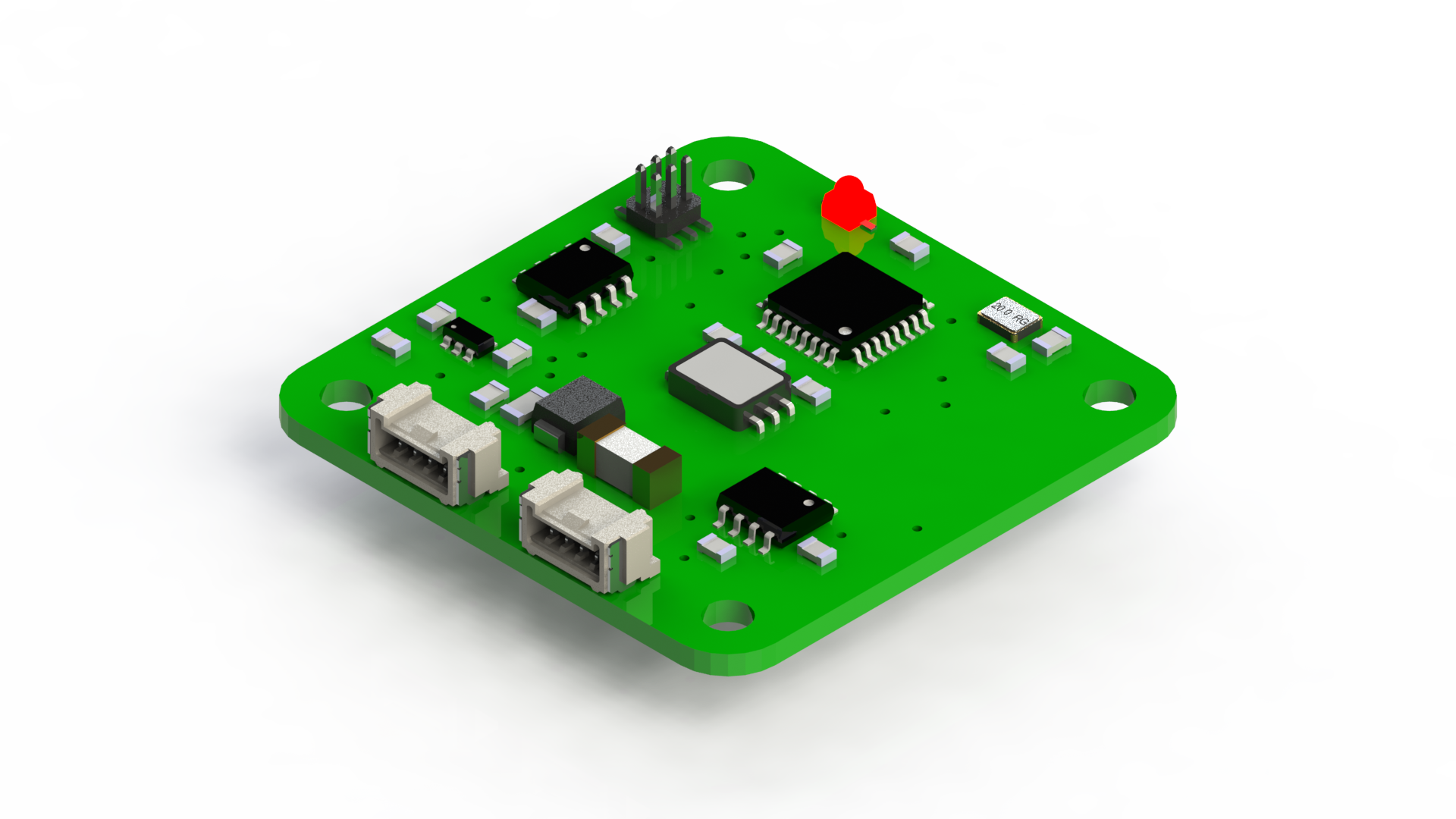 Vue 3D du dessus de la carte capteur de pression