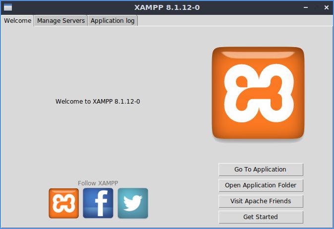 Premier demarrage du panneau de contrôle de XAMPP